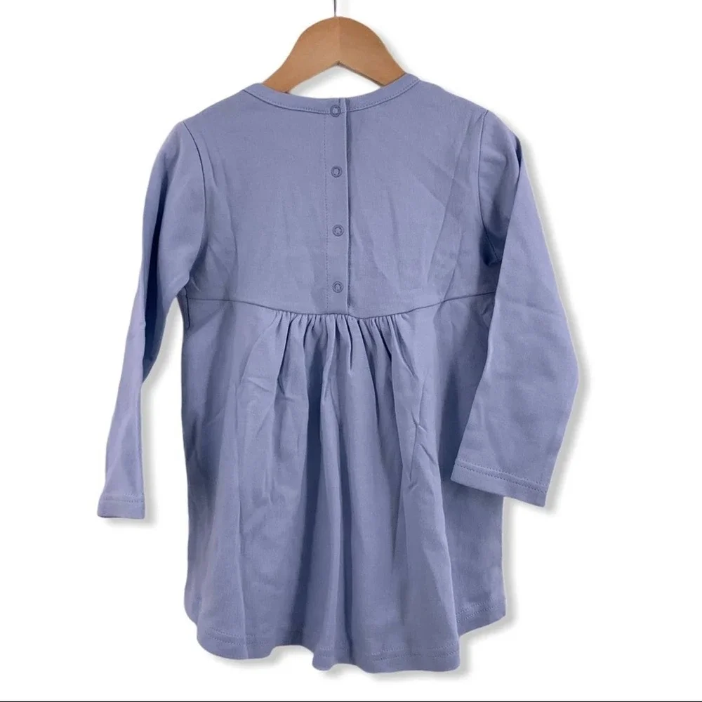City Mouse Blue Organic Cotton Long Sleeve Dress Size‎ 2 Year New